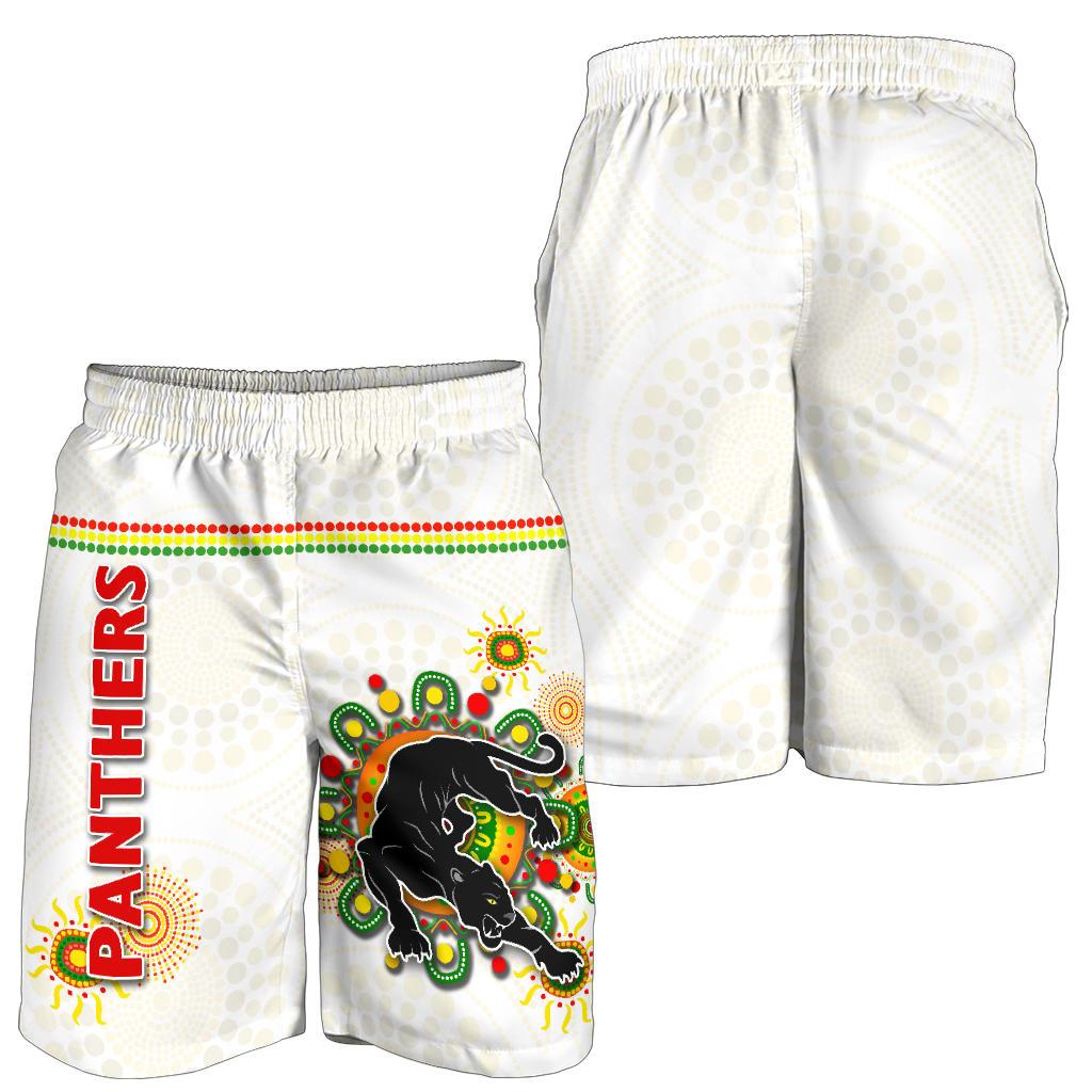 Penrith Men Shorts Indigenous Panthers - White - Vibe Hoodie Shop