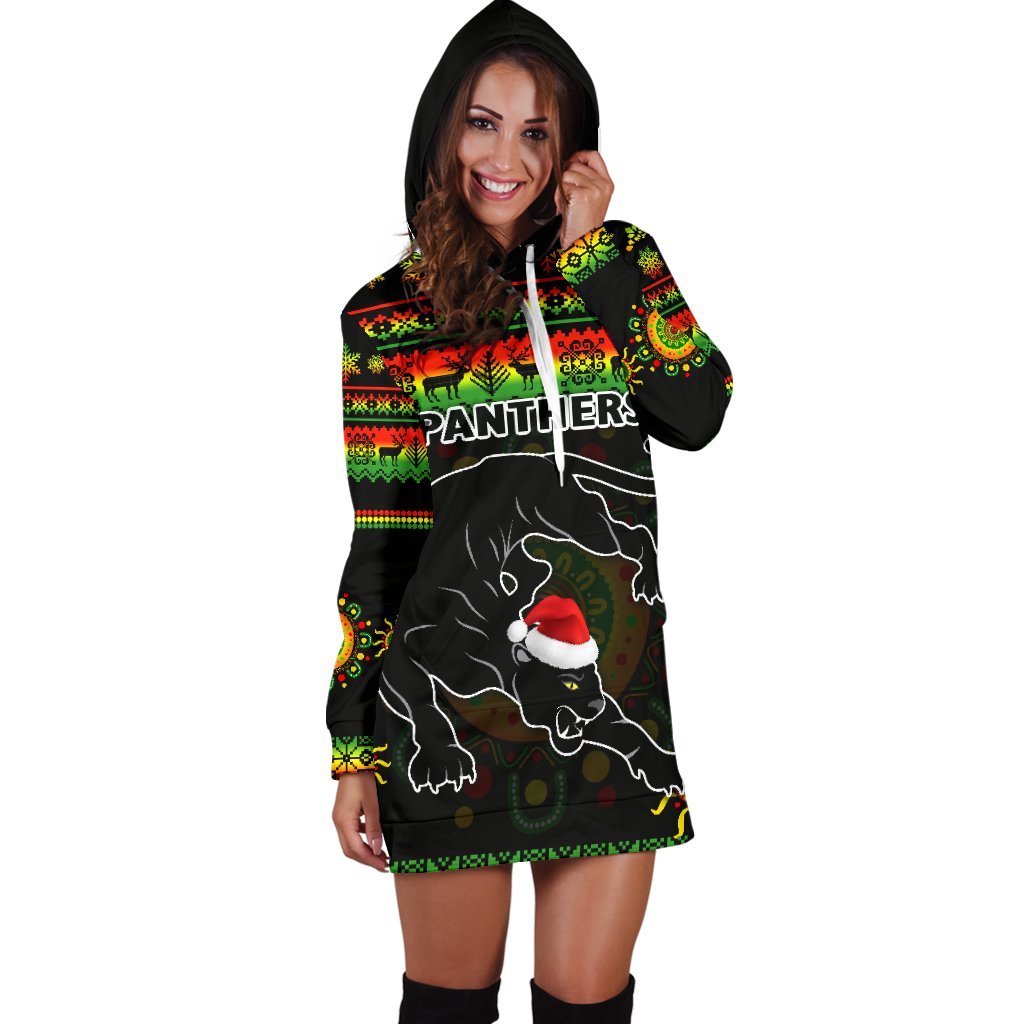 Penrith Panthers Christmas Women's Hoodie Dress Indigenous - Vibe Hoodie Shop