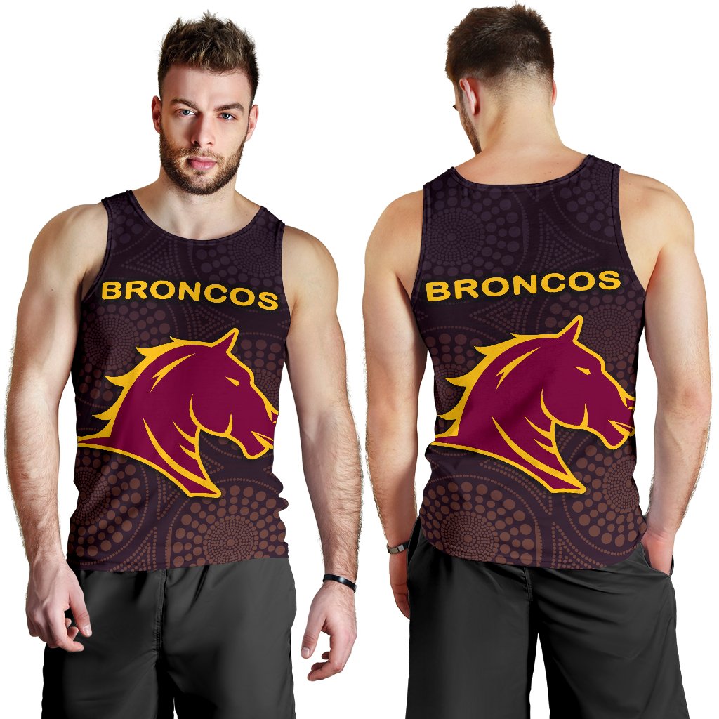 Brisbane Men Tank Top Broncos Simple Indigenous - Vibe Hoodie Shop