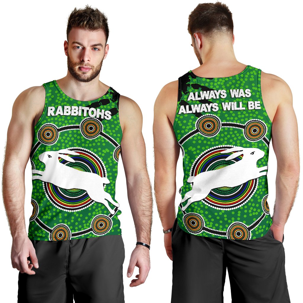 NAIDOC Rabbitohs Men Tank Top Aboriginal Vibes No.1 - Vibe Hoodie Shop