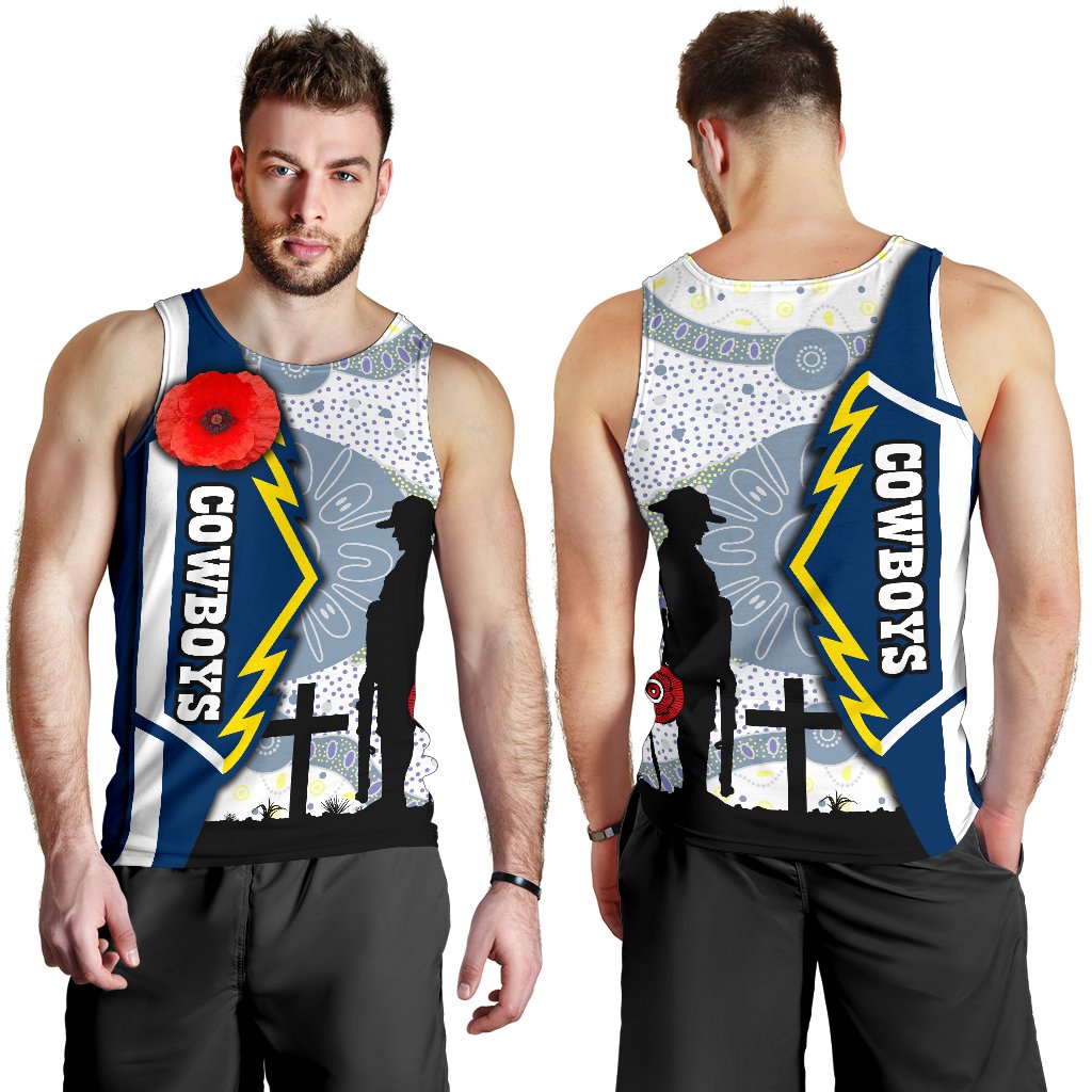 Cowboys Men's Tank Top North Aboriginal ANZAC Day - Vibe Hoodie Shop