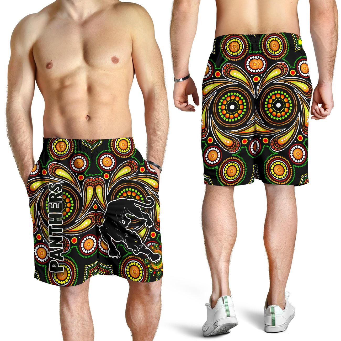 Penrith Men Shorts Panthers Indigenous Vibes - Vibe Hoodie Shop