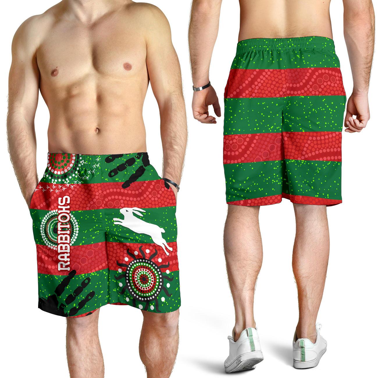 South Sydney Rabbitohs Indigenous Men Shorts Country Style No.1 - Vibe Hoodie Shop