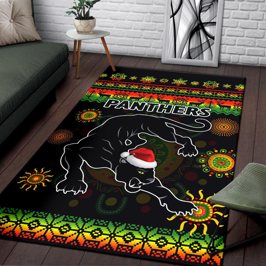 Penrith Panthers Christmas Area Rug Indigenous - Vibe Hoodie Shop