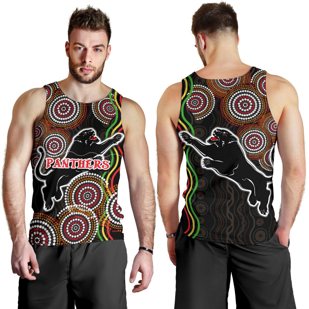 Panthers Black Men Tank Top Indigenous Penrith Version - Vibe Hoodie Shop