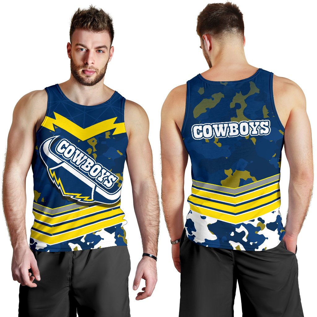 Camouflage Cowboys ANZAC Men Tank Top North Queensland - Vibe Hoodie Shop