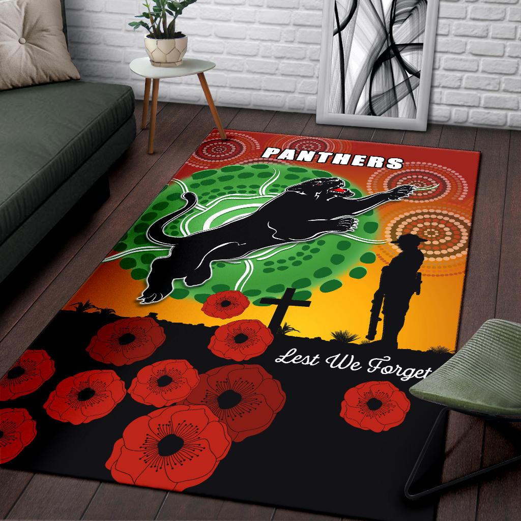 Panthers ANZAC Day Area Rug Mix Indigenous Lest We Forget - Vibe Hoodie Shop