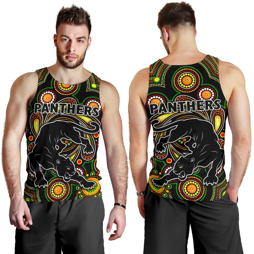 Penrith Men Tank Top Panthers Indigenous Vibes - Vibe Hoodie Shop