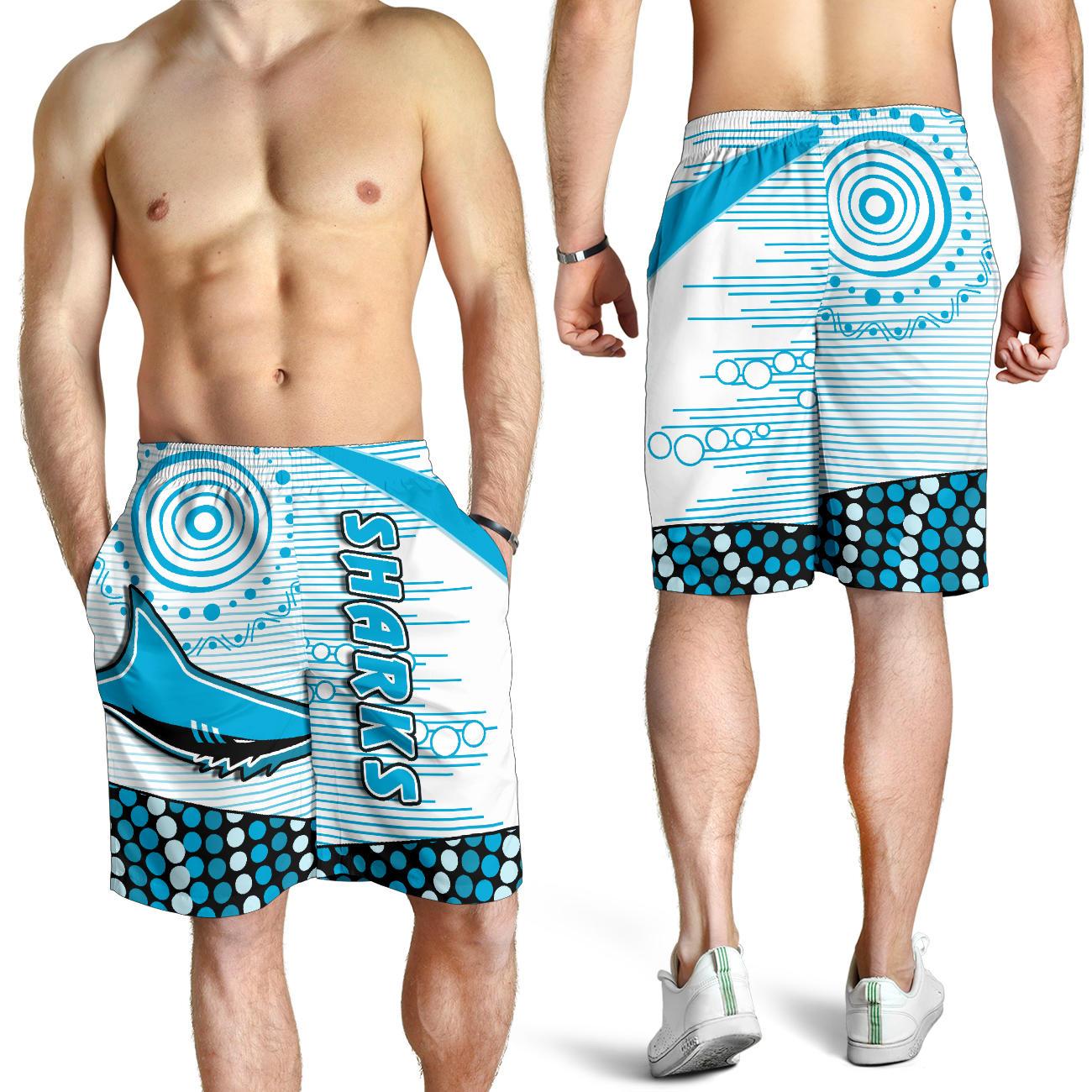 Sharks Men Shorts Cronulla Indigenous Unique - Vibe Hoodie Shop