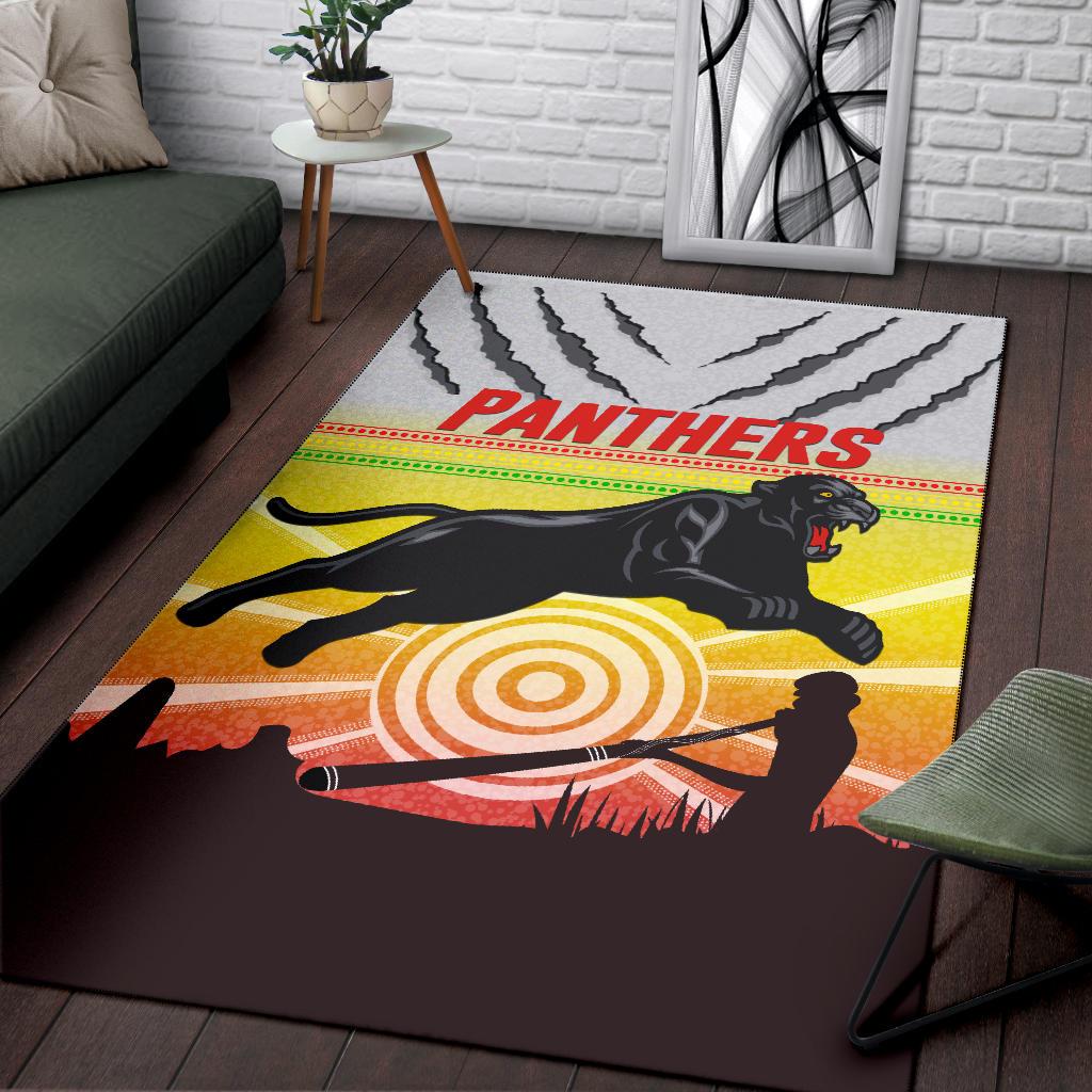 Panthers Area Rug Indigenous Setting Sun - Vibe Hoodie Shop