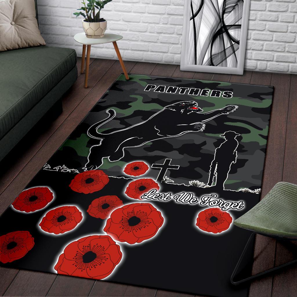 Panthers ANZAC Day Area Rug Simple Poppy - Vibe Hoodie Shop