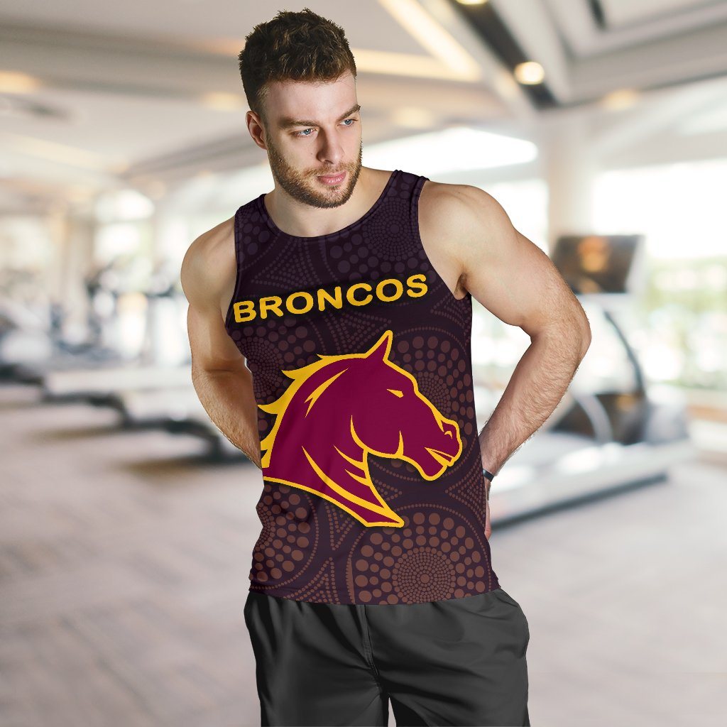 Brisbane Men Tank Top Broncos Simple Indigenous - Vibe Hoodie Shop