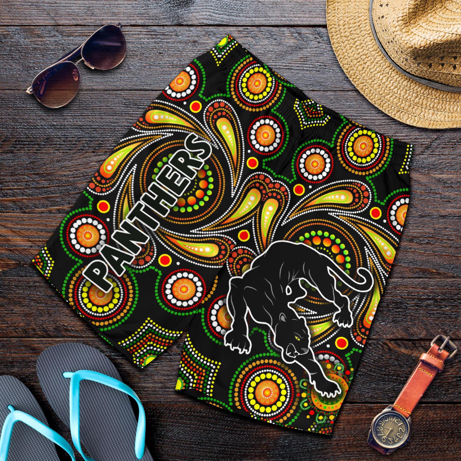 Penrith Men Shorts Panthers Indigenous Vibes - Vibe Hoodie Shop