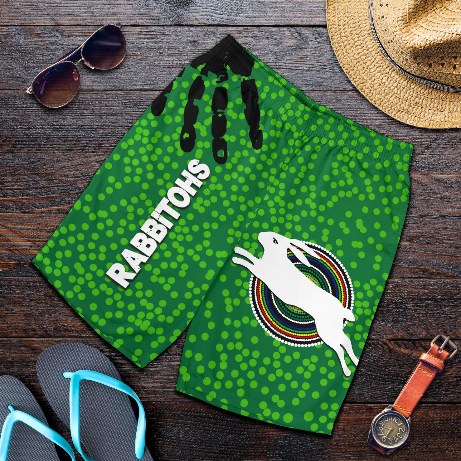 NAIDOC Rabbitohs Men Shorts Aboriginal Vibes No.1 - Vibe Hoodie Shop