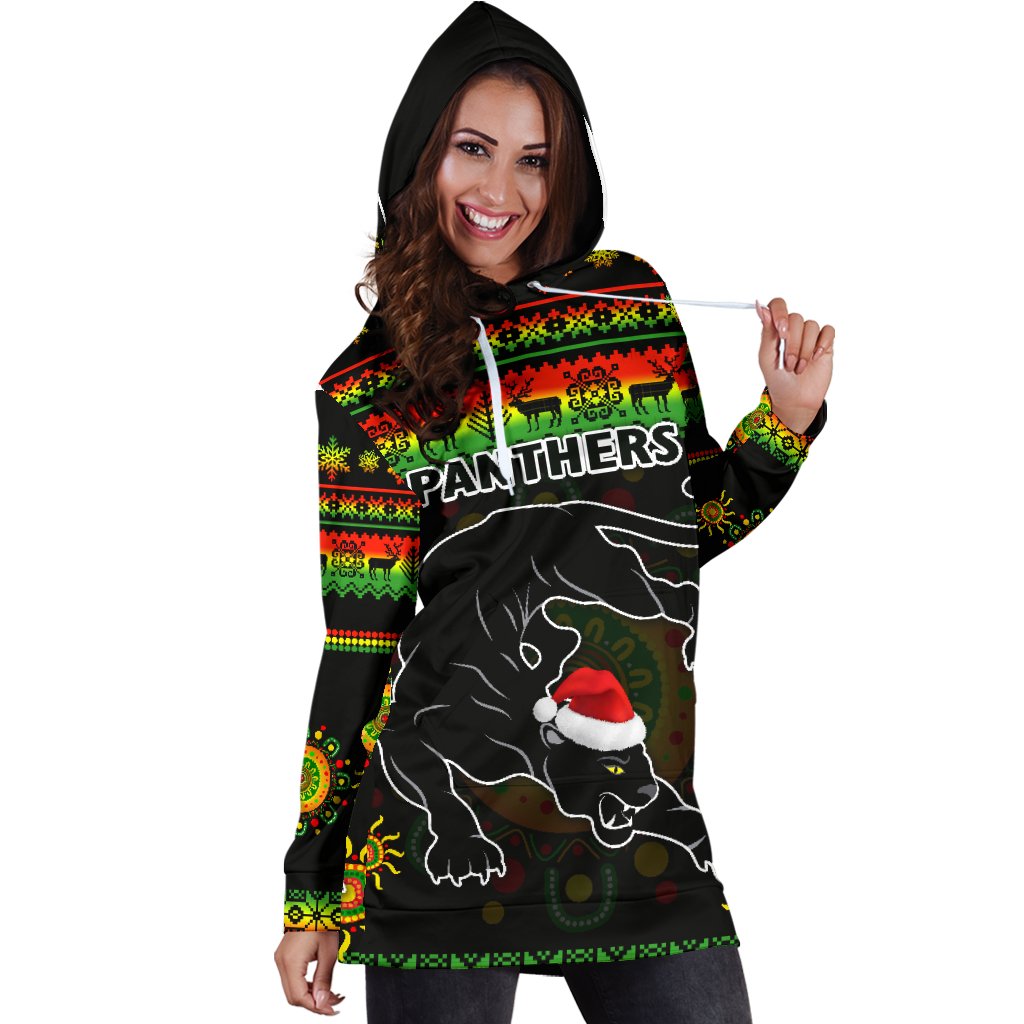 Penrith Panthers Christmas Women's Hoodie Dress Indigenous - Vibe Hoodie Shop