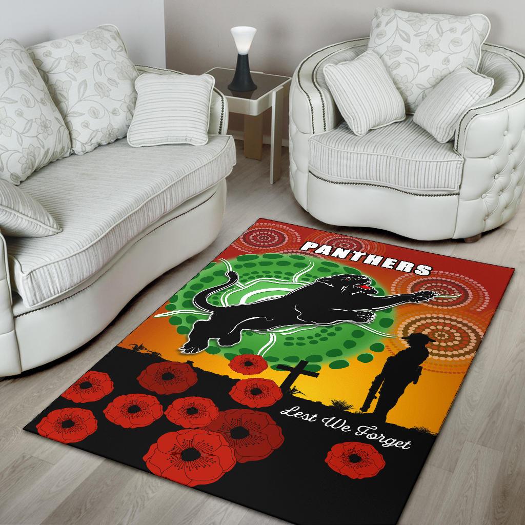 Panthers ANZAC Day Area Rug Mix Indigenous Lest We Forget - Vibe Hoodie Shop