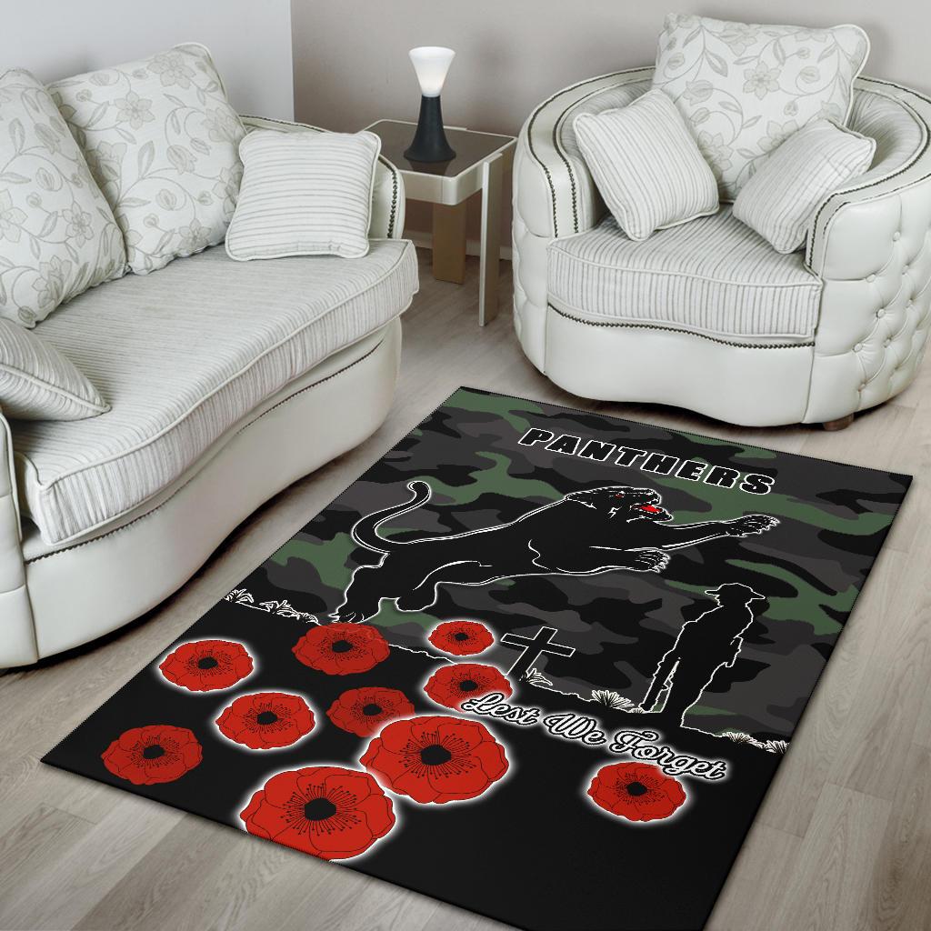 Panthers ANZAC Day Area Rug Simple Poppy - Vibe Hoodie Shop