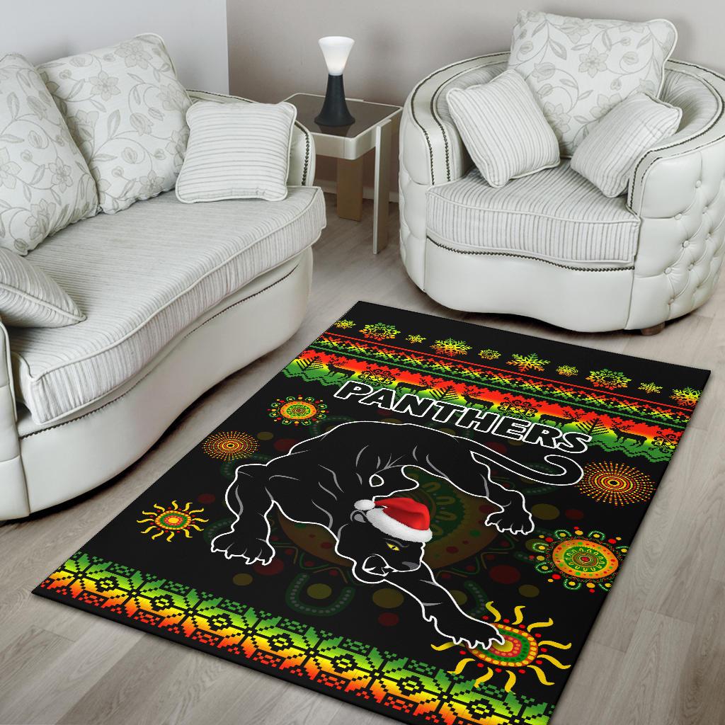 Penrith Panthers Christmas Area Rug Indigenous - Vibe Hoodie Shop