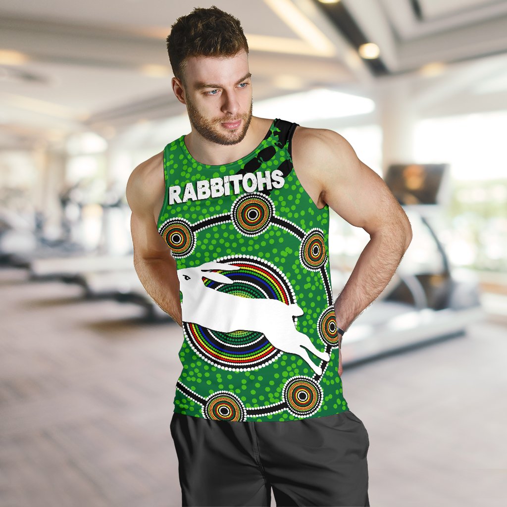 NAIDOC Rabbitohs Men Tank Top Aboriginal Vibes No.1 - Vibe Hoodie Shop