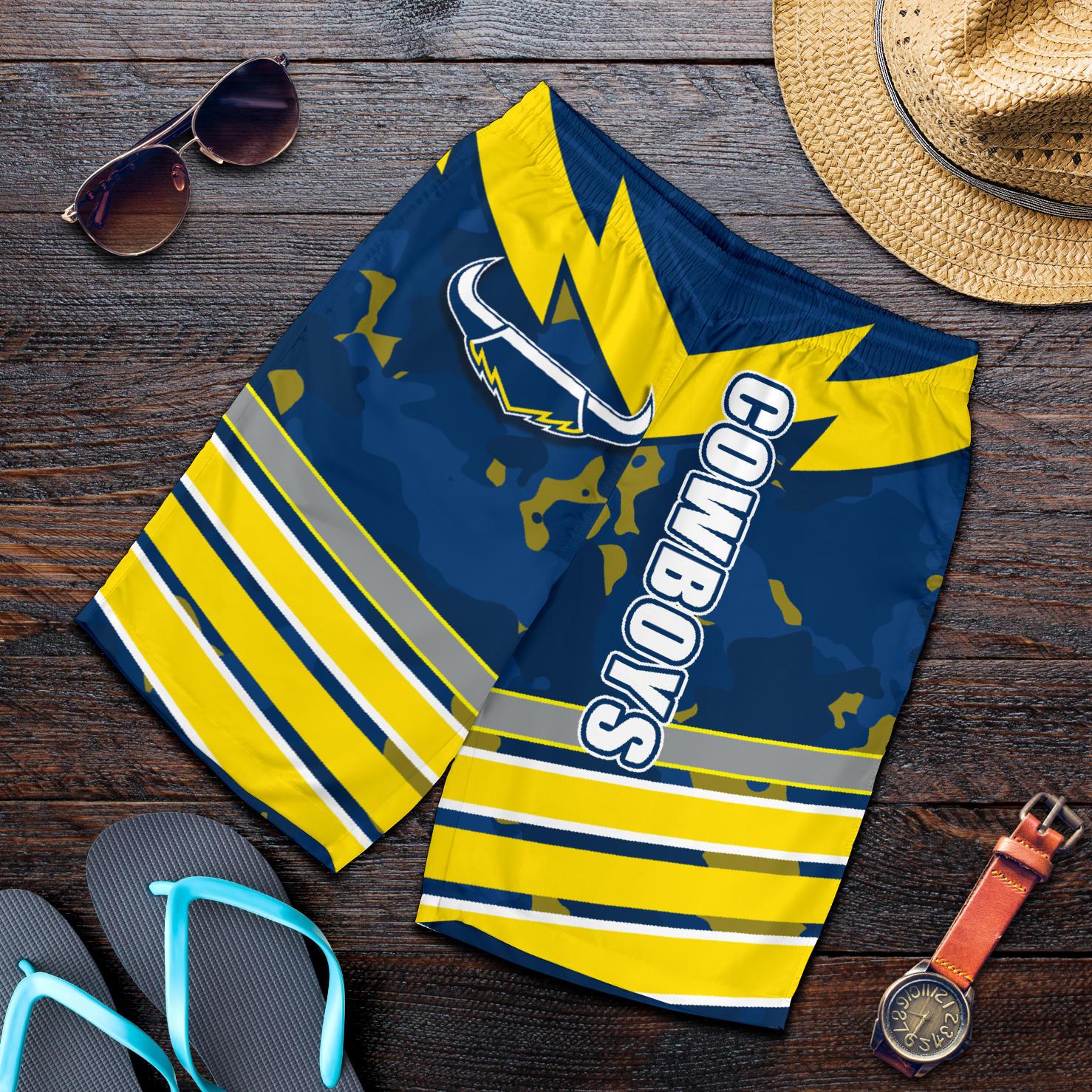 Camouflage Cowboys ANZAC Men Shorts North Queensland - Vibe Hoodie Shop