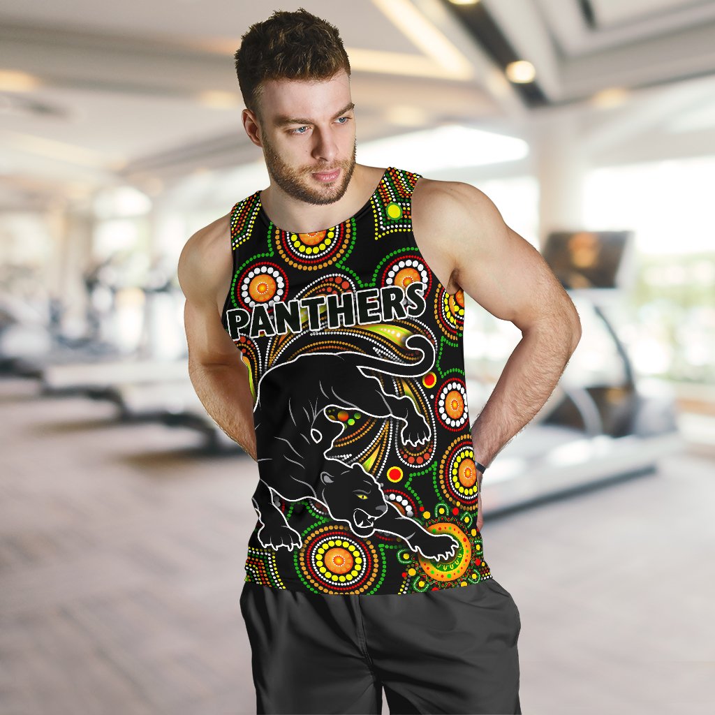 Penrith Men Tank Top Panthers Indigenous Vibes - Vibe Hoodie Shop