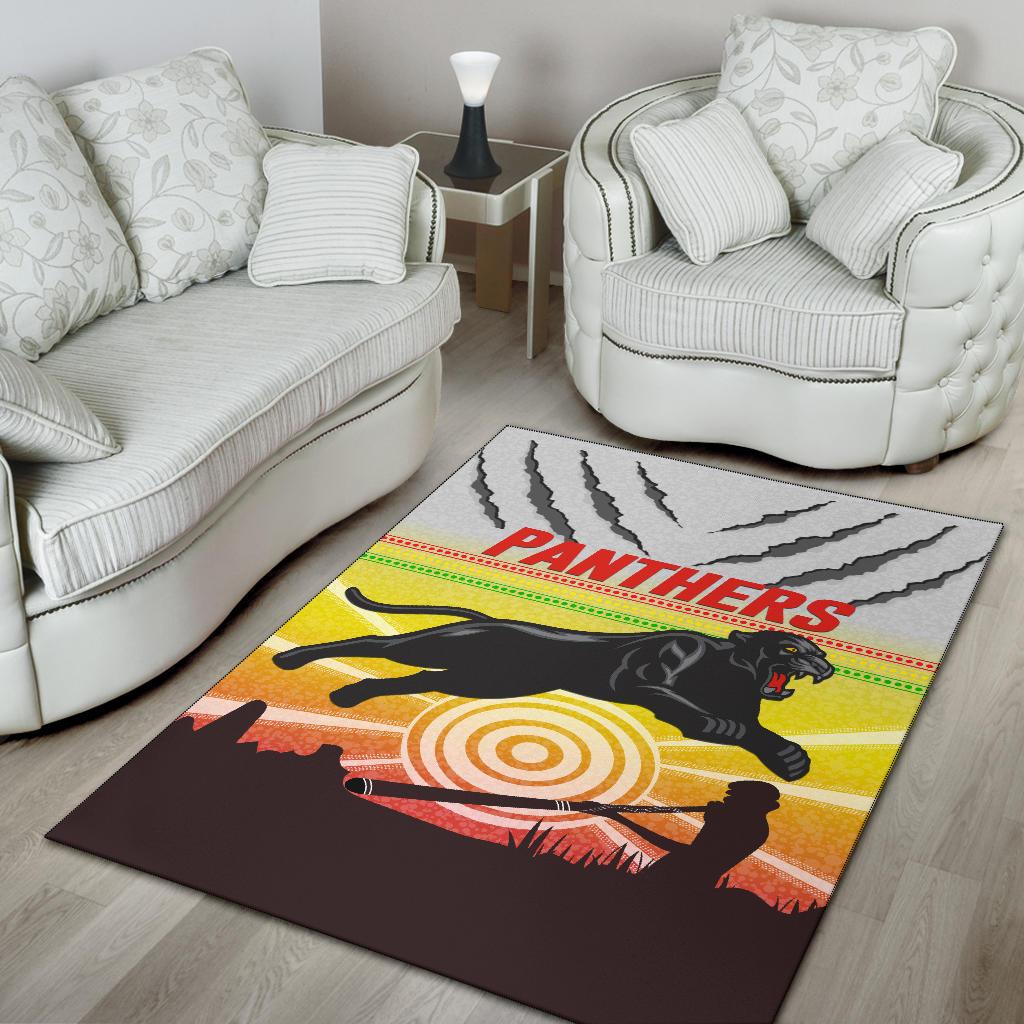 Panthers Area Rug Indigenous Setting Sun - Vibe Hoodie Shop