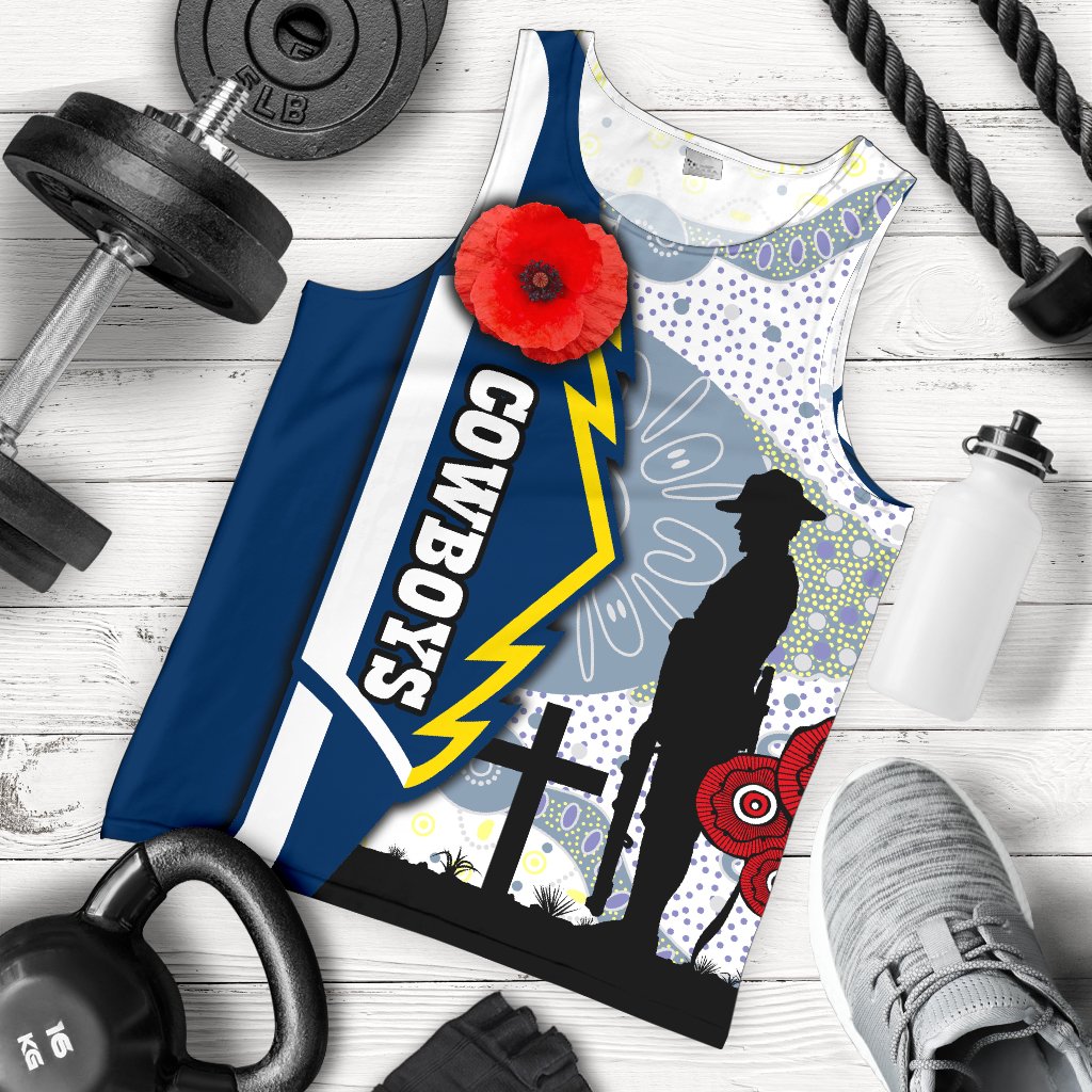 Cowboys Men's Tank Top North Aboriginal ANZAC Day - Vibe Hoodie Shop