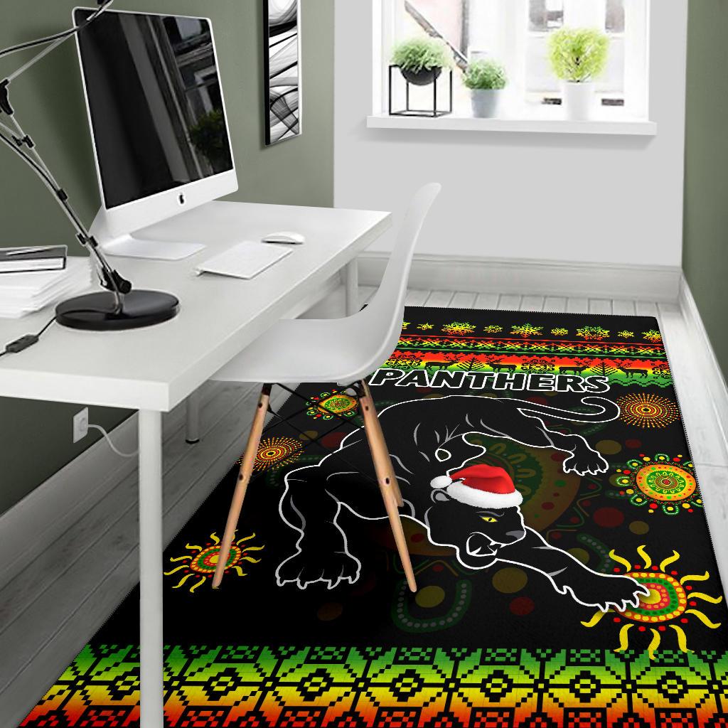 Penrith Panthers Christmas Area Rug Indigenous - Vibe Hoodie Shop