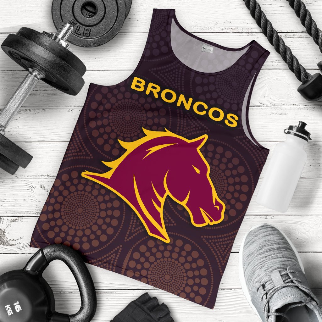 Brisbane Men Tank Top Broncos Simple Indigenous - Vibe Hoodie Shop