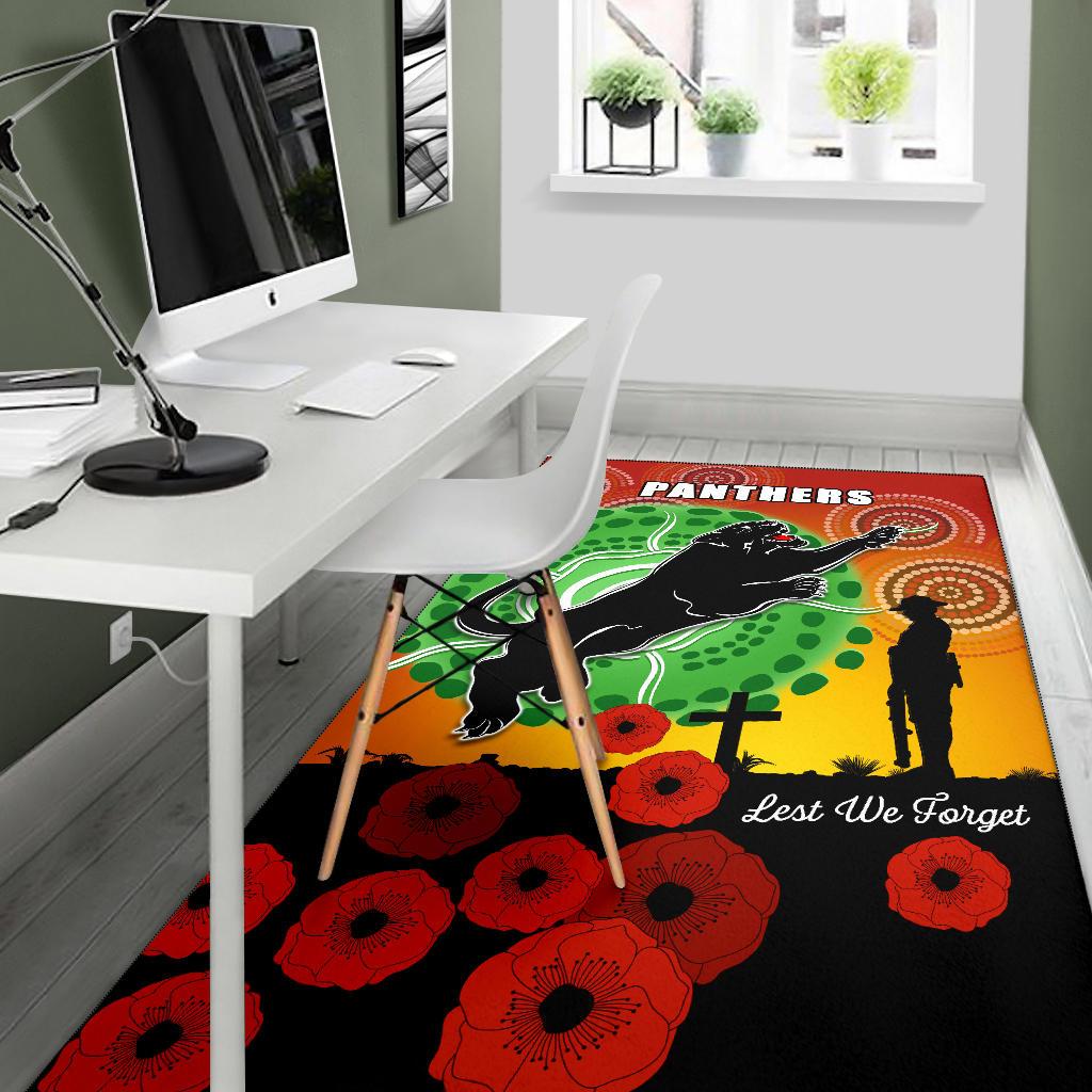 Panthers ANZAC Day Area Rug Mix Indigenous Lest We Forget - Vibe Hoodie Shop