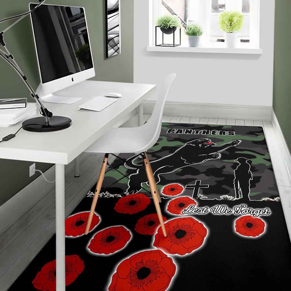 Panthers ANZAC Day Area Rug Simple Poppy - Vibe Hoodie Shop