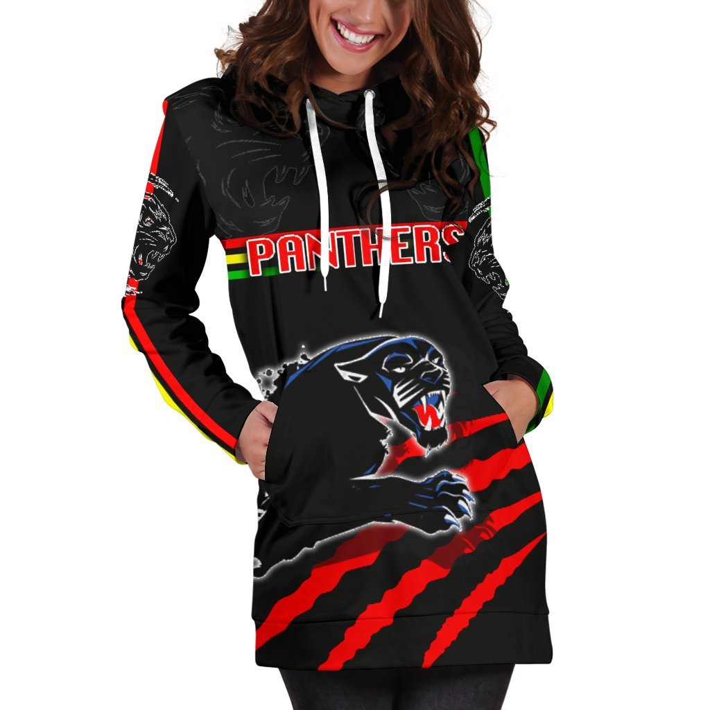 Panthers Women's Hoodie Dress Claws - Vibe Hoodie Shop