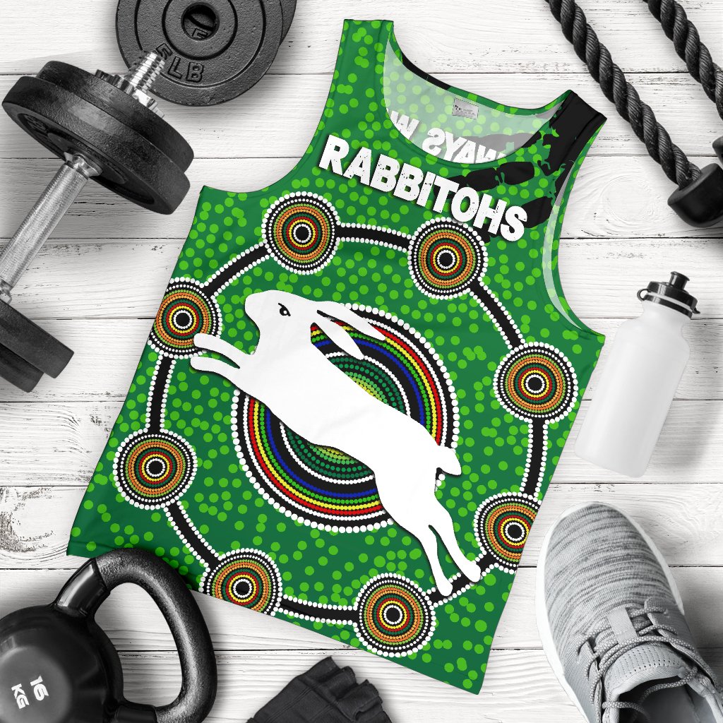 NAIDOC Rabbitohs Men Tank Top Aboriginal Vibes No.1 - Vibe Hoodie Shop