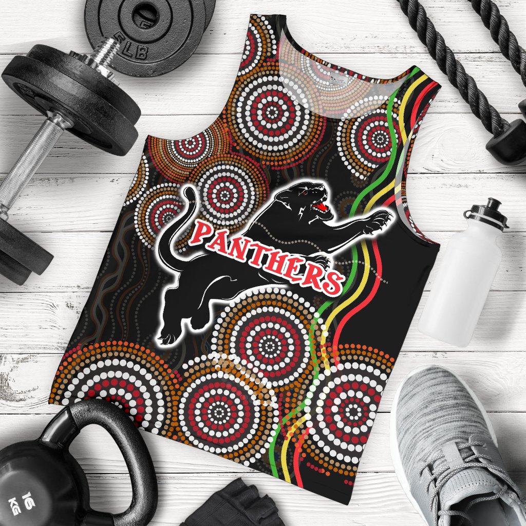 Panthers Black Men Tank Top Indigenous Penrith Version - Vibe Hoodie Shop