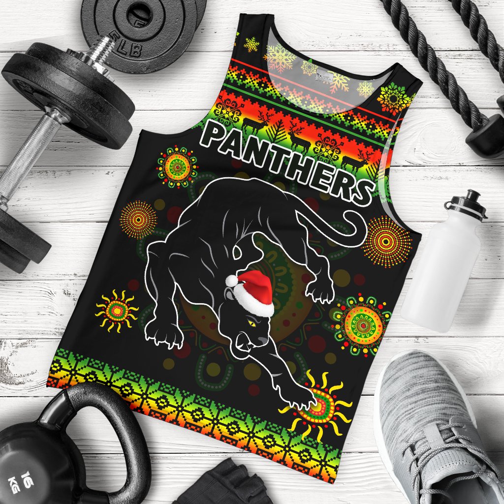 Penrith Panthers Christmas Men's Tank Top Indigenous - Vibe Hoodie Shop