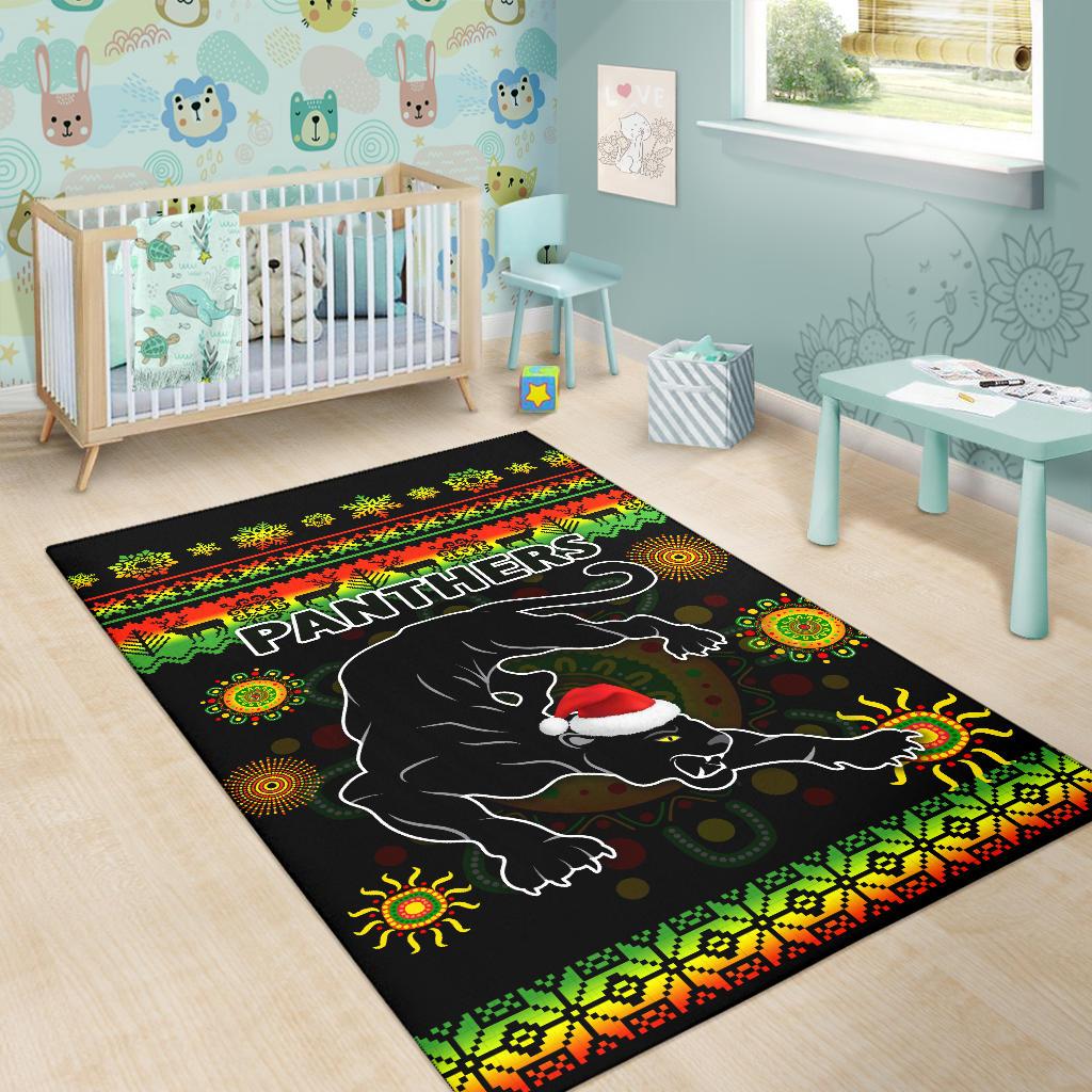 Penrith Panthers Christmas Area Rug Indigenous - Vibe Hoodie Shop