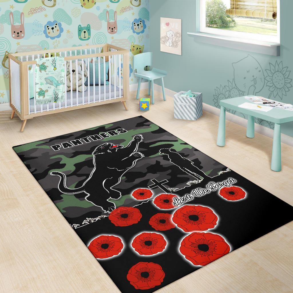 Panthers ANZAC Day Area Rug Simple Poppy - Vibe Hoodie Shop