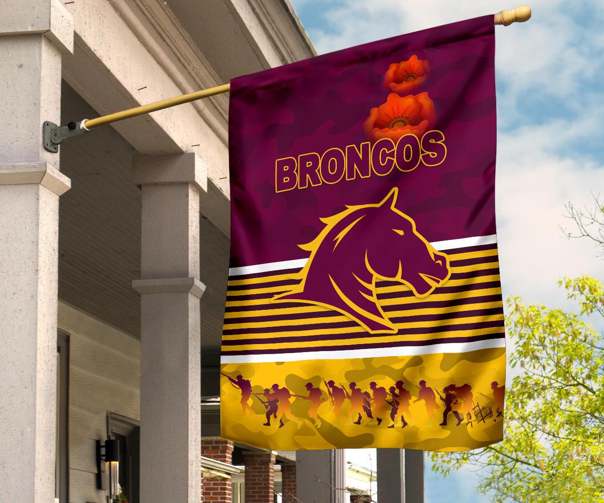 Brisbane Broncos Flag ANZAC Day Simple Style - Maroon - Vibe Hoodie Shop