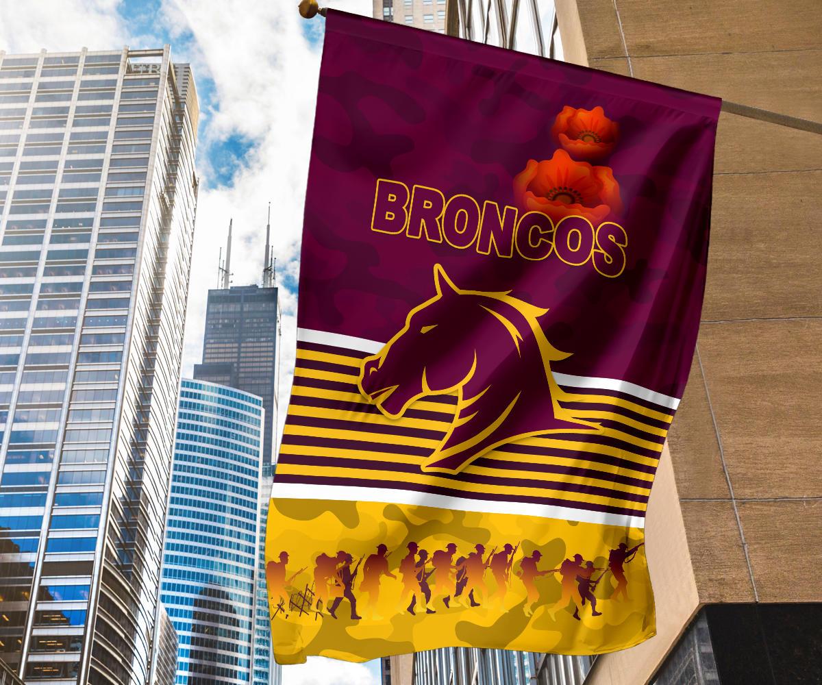 Brisbane Broncos Flag ANZAC Day Simple Style - Maroon - Vibe Hoodie Shop