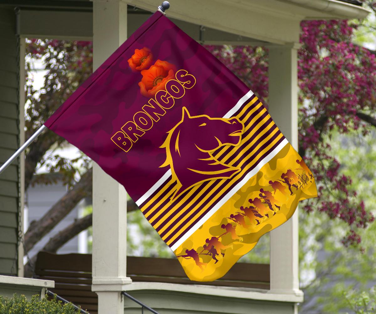 Brisbane Broncos Flag ANZAC Day Simple Style - Maroon - Vibe Hoodie Shop