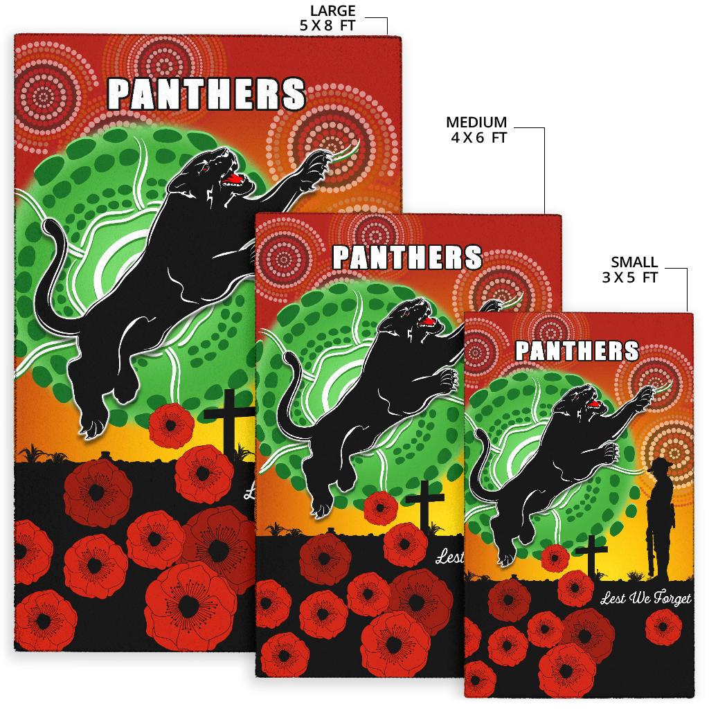 Panthers ANZAC Day Area Rug Mix Indigenous Lest We Forget - Vibe Hoodie Shop