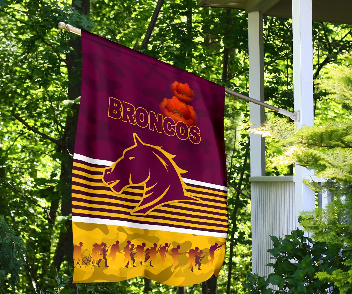 Brisbane Broncos Flag ANZAC Day Simple Style - Maroon - Vibe Hoodie Shop