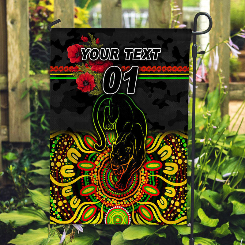 (Custom Personalised) Penrith Panthers ANZAC 2022 Flag Indigenous Vibes - Black - Vibe Hoodie Shop