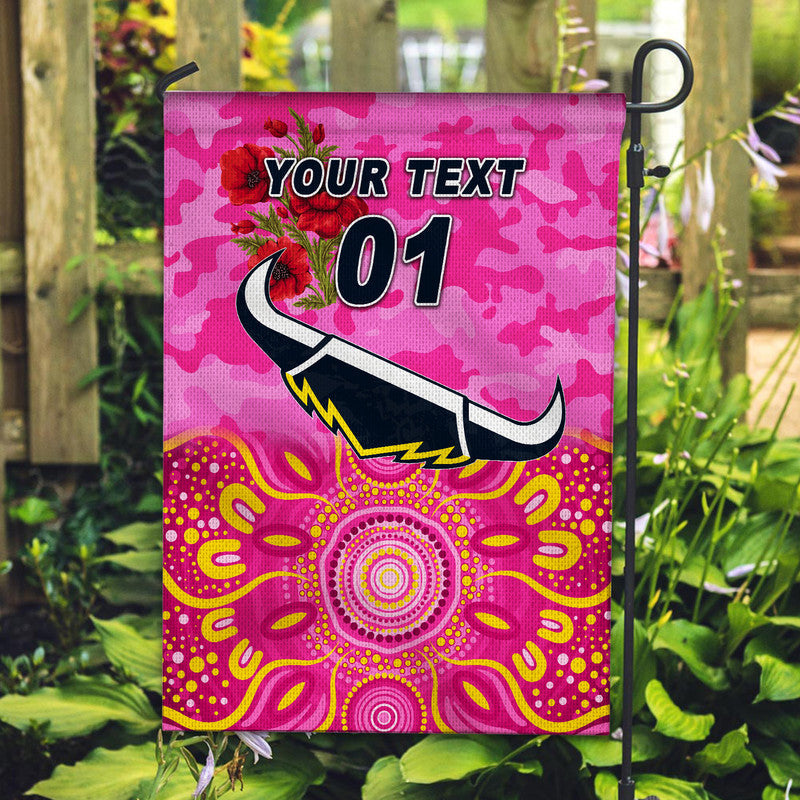 (Custom Personalised) North Queensland Cowboys ANZAC 2022 Flag Indigenous Vibes - Pink - Vibe Hoodie Shop
