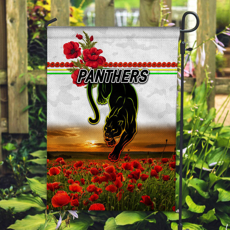 Penrith Panthers ANZAC 2022 Flag Poppy Flowers Vibes - White - Vibe Hoodie Shop