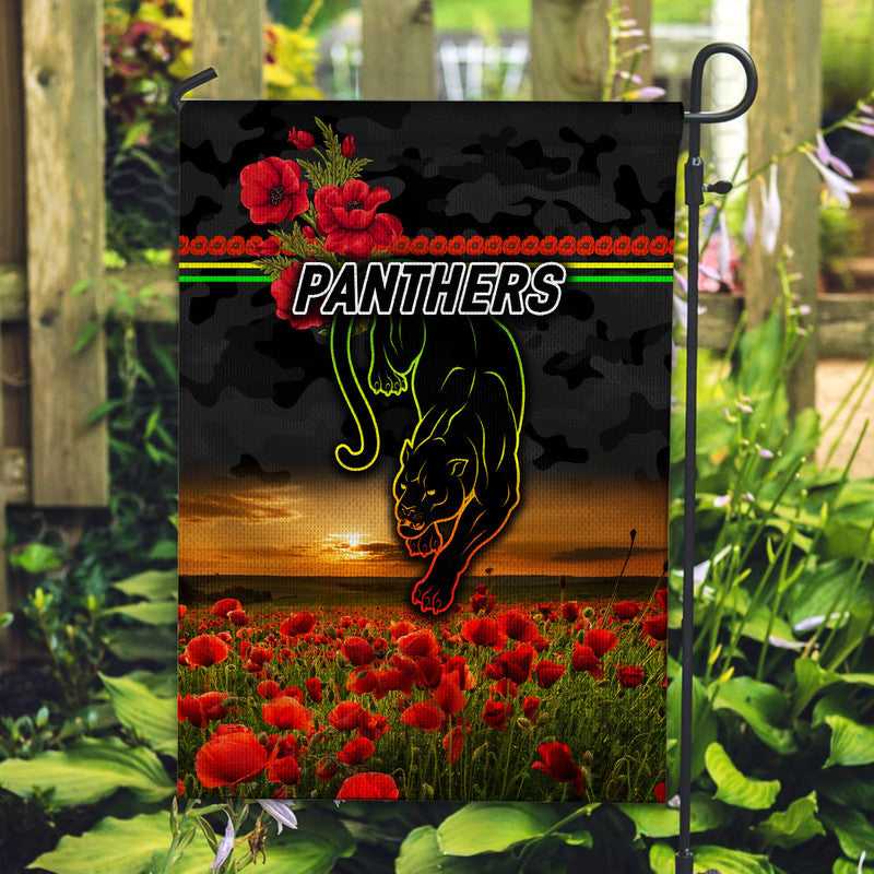 Penrith Panthers ANZAC 2022 Flag Poppy Flowers Vibes - Black - Vibe Hoodie Shop