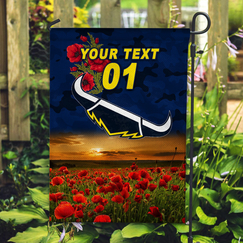 (Custom Personalised) North Queensland Cowboys ANZAC 2022 Flag Poppy Flowers Vibes - Blue - Vibe Hoodie Shop