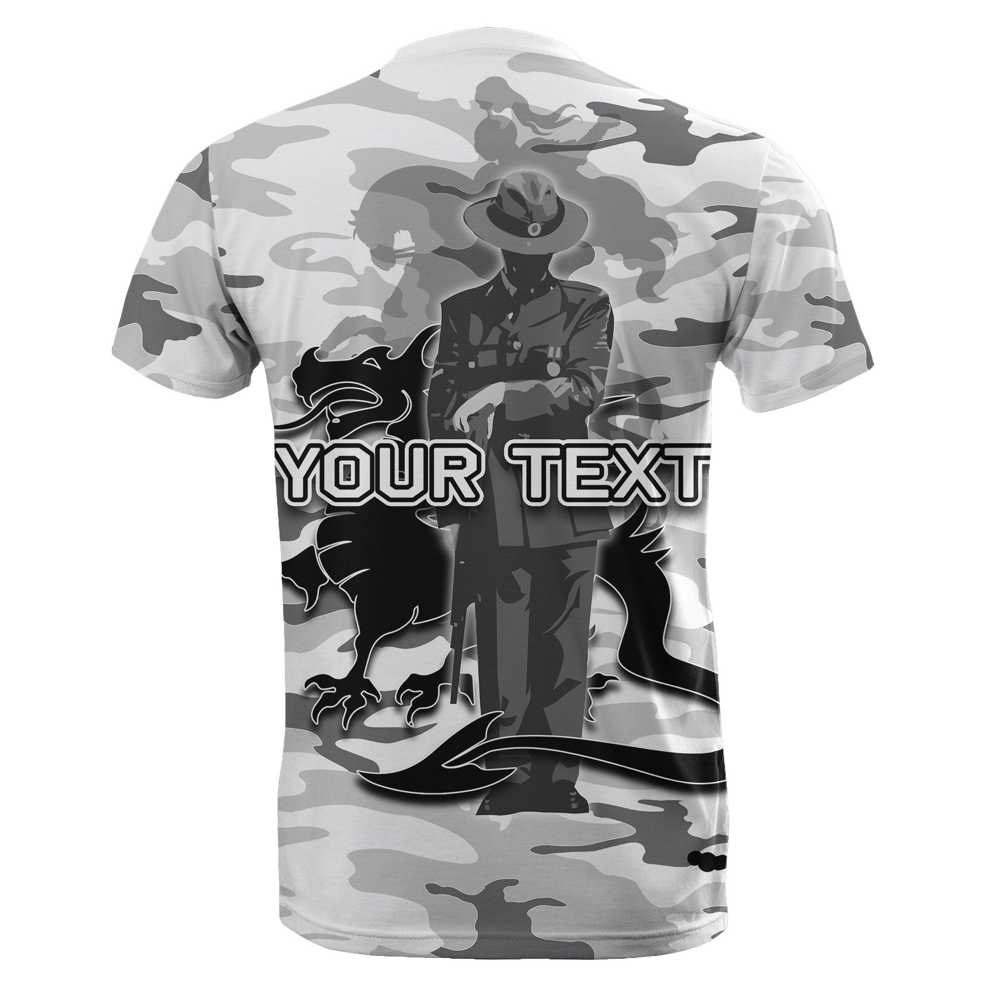 (Custom Personalised) St. George Illawarra Dragons T shirt ANZAC Day Army Patterns White