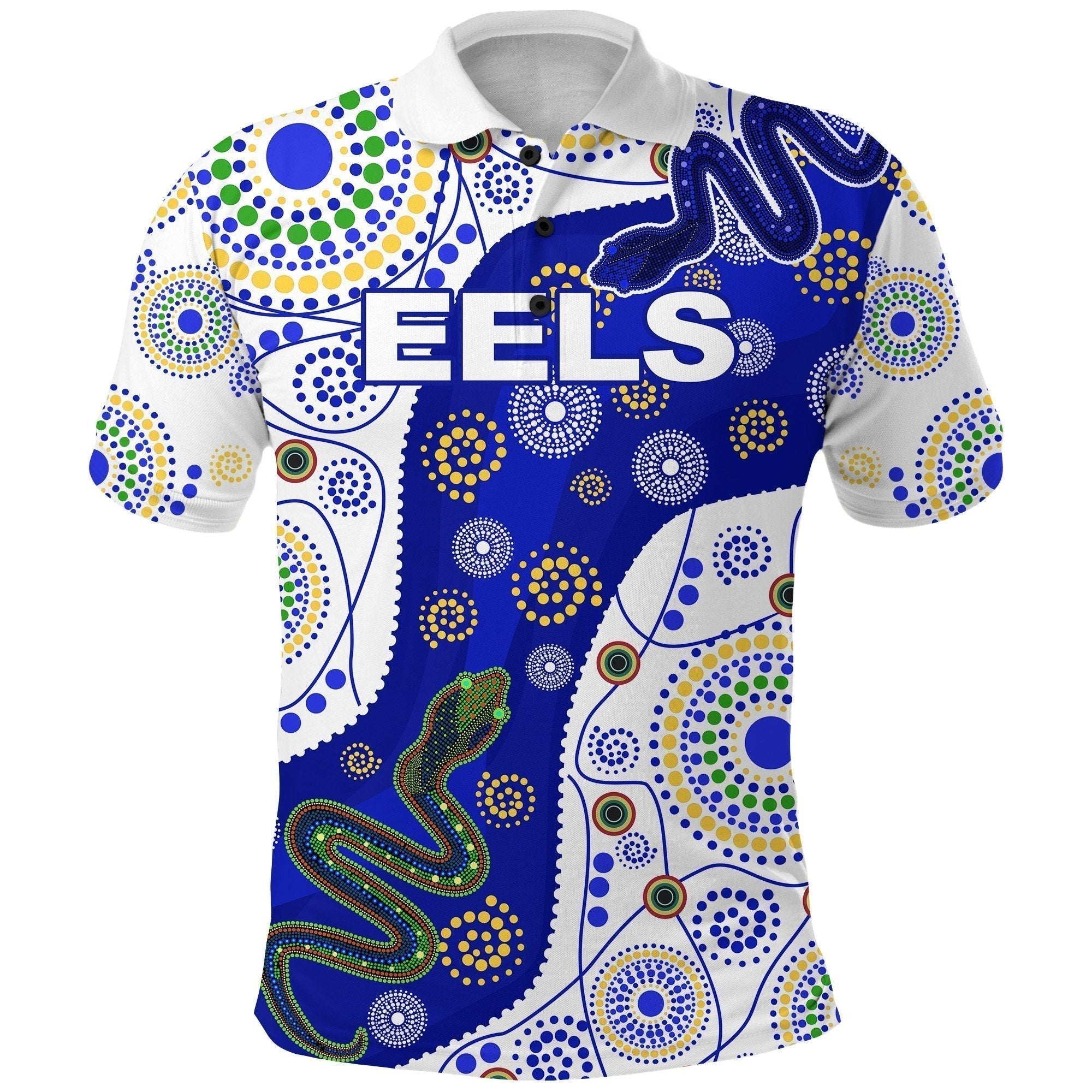 Eels Indigenous Polo Shirt Competitive Version White