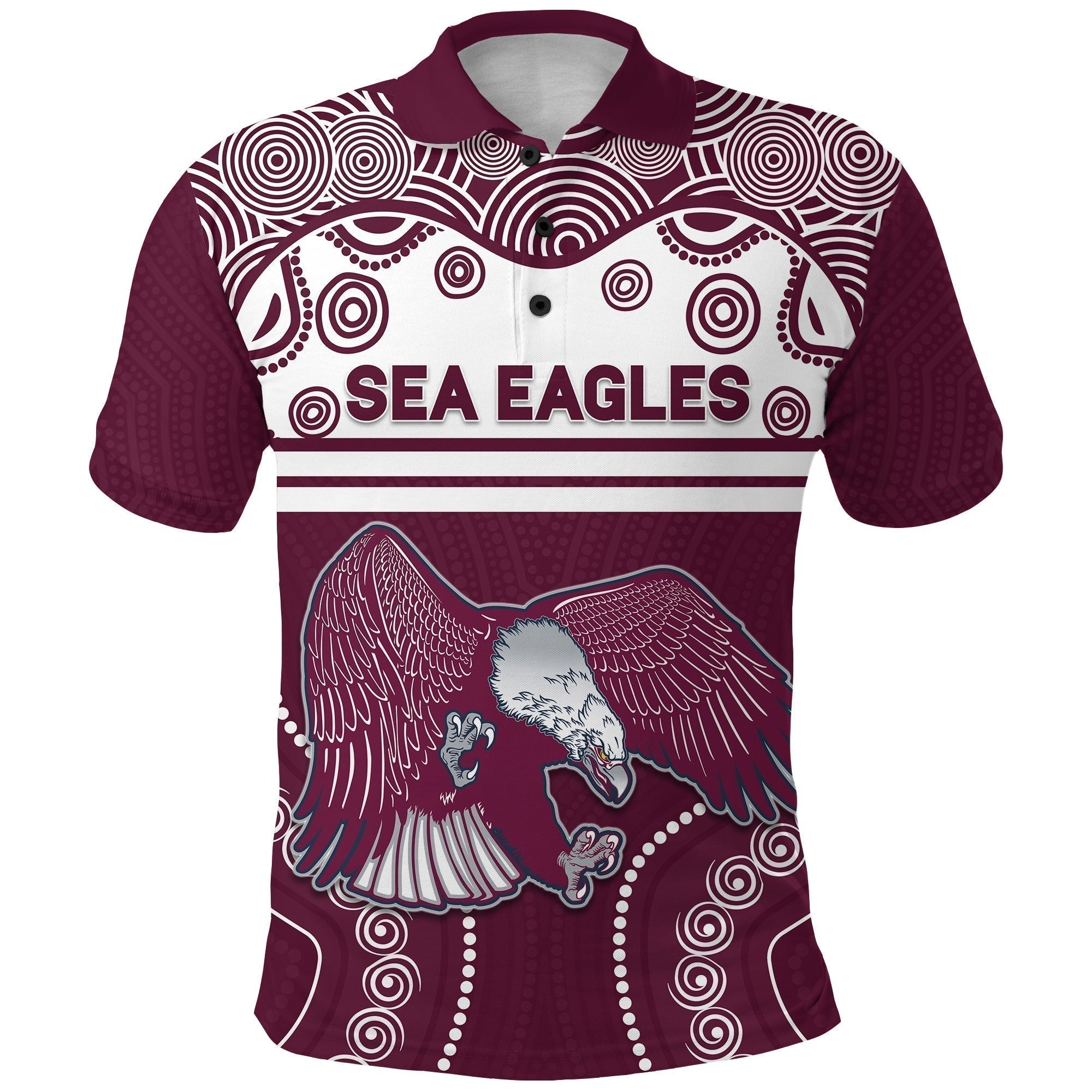 Sea Eagles Indigenous Polo Shirt Manly Forever LT13
